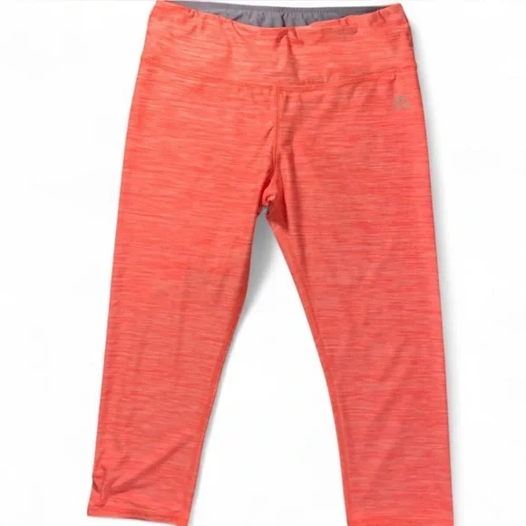 RBX Women's Coral and Gray Cropped Athletic Leggings - Picture 2 of 4